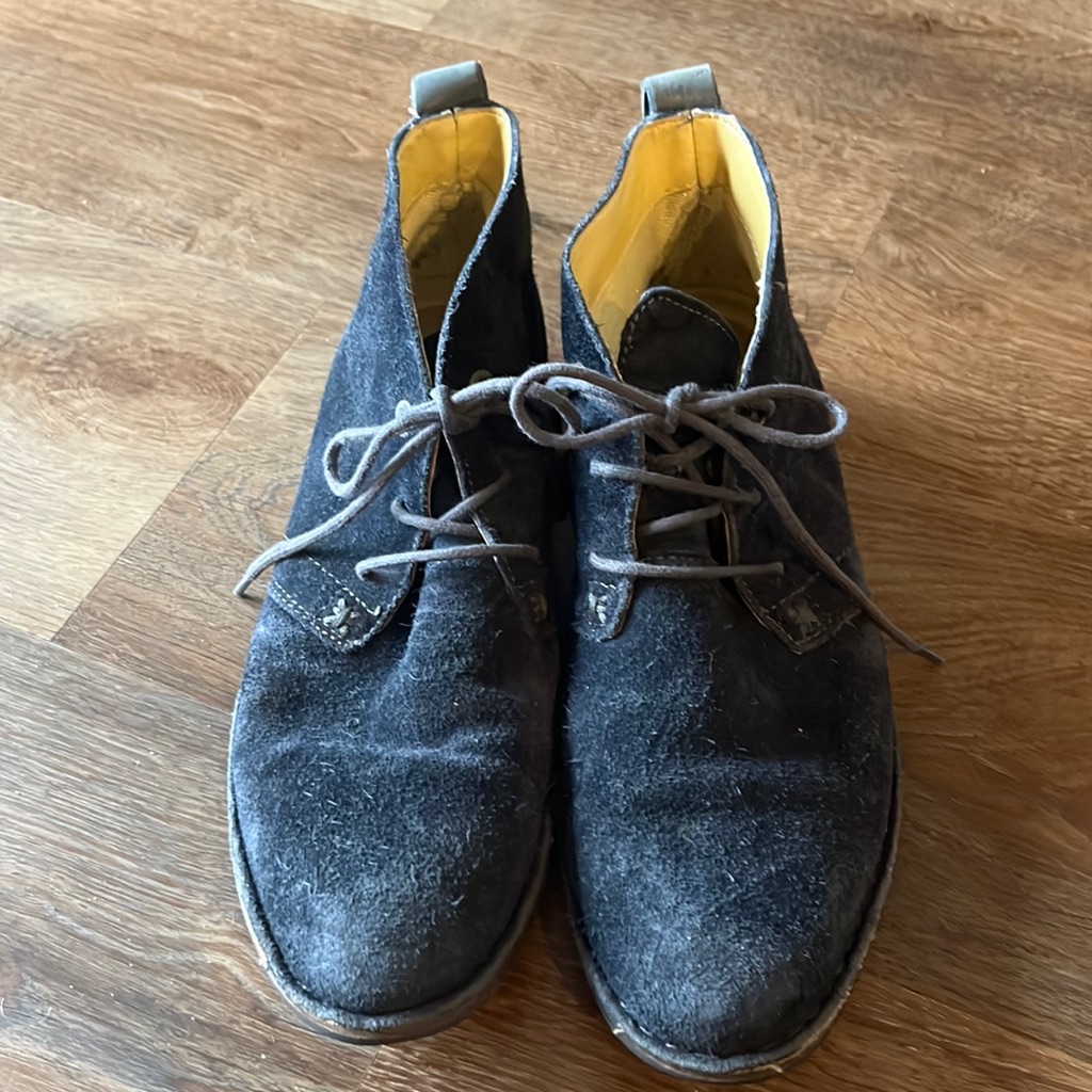 Bussola Sevilla Sz U8 Midnight Blue Suede Ankle Boots.